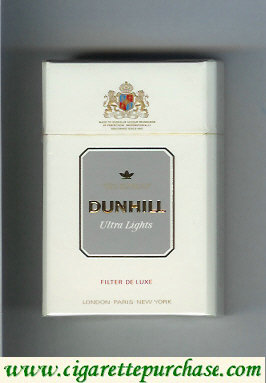 Dunhill Ultra Lights Filter De Luxe white and grey cigarettes hard box